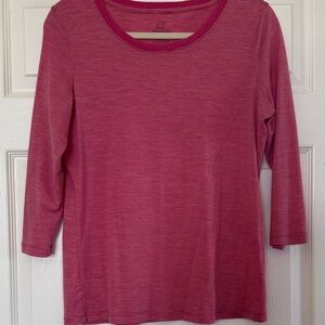 WoolX Women's Pink 3/4 Sleeve (Jenny?) Tee